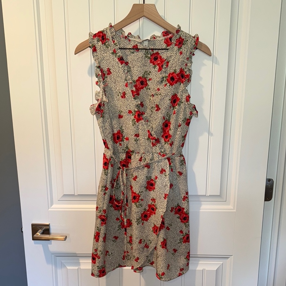 Speechless Red and Tan Sundress Sleeveless Scoop Neck